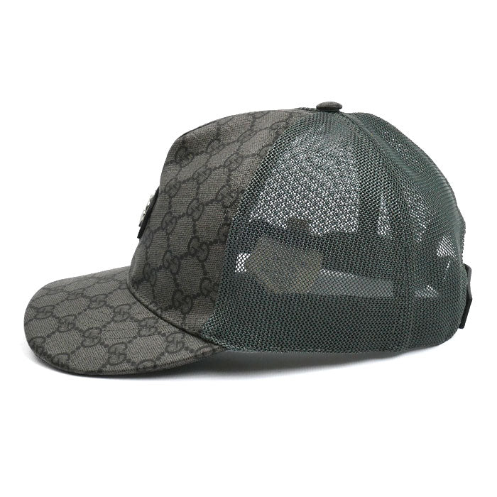 GUCCI グッチ GGスプリーム ベースボールキャップ キャップ グレー 733927 4HAXN 8761 L ユニセックス【中古】【美品】