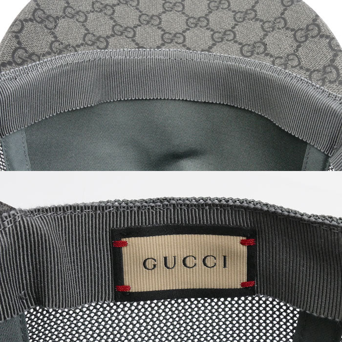 GUCCI グッチ GGスプリーム ベースボールキャップ キャップ グレー 733927 4HAXN 8761 L ユニセックス【中古】【美品】