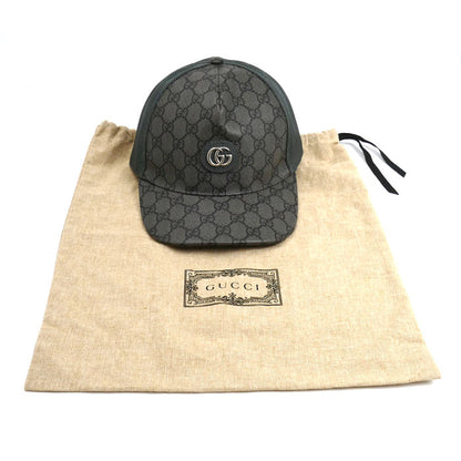 GUCCI グッチ GGスプリーム ベースボールキャップ キャップ グレー 733927 4HAXN 8761 L ユニセックス【中古】【美品】