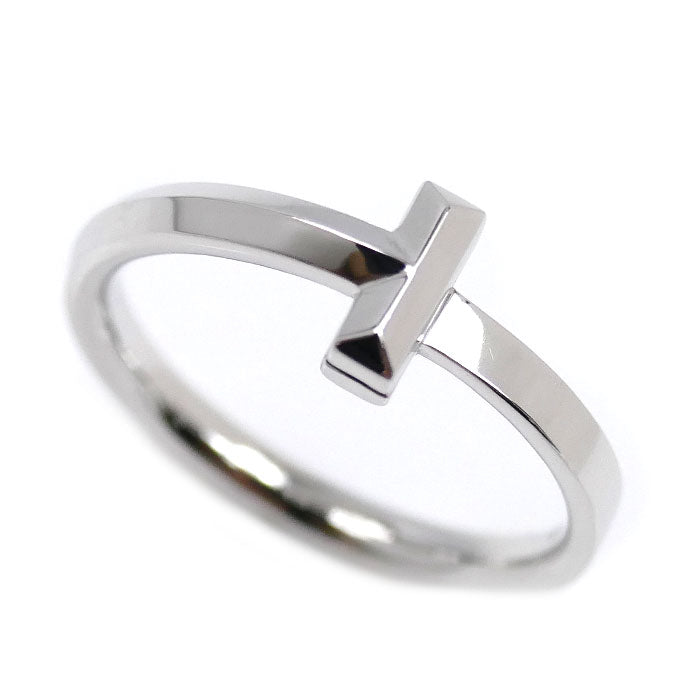 TIFFANY&Co. ティファニー K18WG ホワイトゴールド Tワン ナロー リング・指輪 69278280 17号 4.5g ユニセックス【中古】【美品】