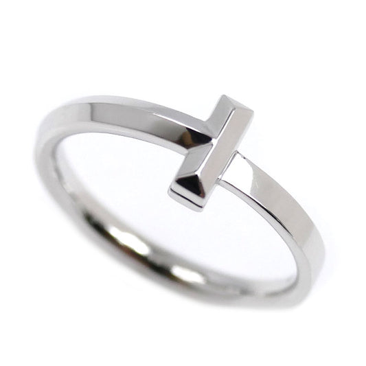 TIFFANY&Co. ティファニー K18WG ホワイトゴールド Tワン ナロー リング・指輪 69278280 17号 4.5g ユニセックス【中古】【美品】