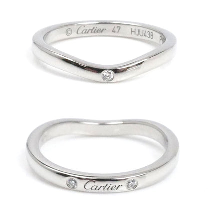 CARTIER カルティエ Pt950プラチナ バレリーナ カーブ ウェディング 3P ダイヤ リング・指輪 B4092947 ダイヤモンド 7号 47 2.9g レディース【中古】【美品】