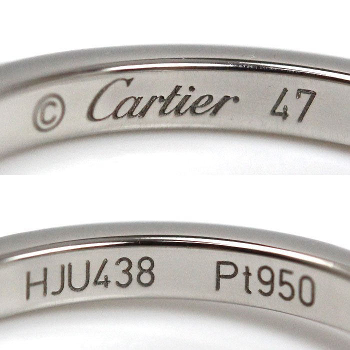 CARTIER カルティエ Pt950プラチナ バレリーナ カーブ ウェディング 3P ダイヤ リング・指輪 B4092947 ダイヤモンド 7号 47 2.9g レディース【中古】【美品】