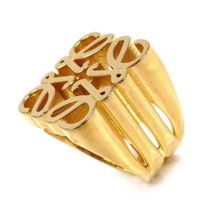 LOEWE ロエベ シルバー925 アナグラム シュバリエール リング・指輪 J821305X10 13号 13.1g レディース【中古】