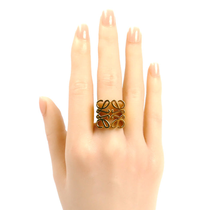 LOEWE ロエベ シルバー925 アナグラム シュバリエール リング・指輪 J821305X10 13号 13.1g レディース【中古】