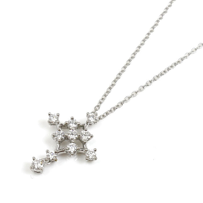 ROYAL ASSCHER Pt950プラチナ ネックレス ダイヤモンド0.30ct 3.7g ～45cm フリーチェーン レディース【中古】