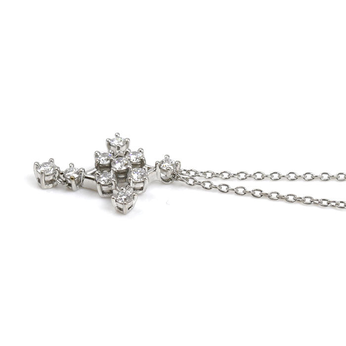 ROYAL ASSCHER Pt950プラチナ ネックレス ダイヤモンド0.30ct 3.7g ～45cm フリーチェーン レディース【中古】