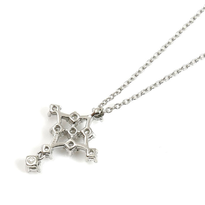 ROYAL ASSCHER Pt950プラチナ ネックレス ダイヤモンド0.30ct 3.7g ～45cm フリーチェーン レディース【中古】