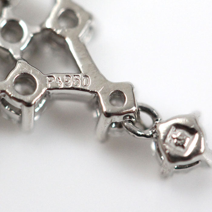 ROYAL ASSCHER Pt950プラチナ ネックレス ダイヤモンド0.30ct 3.7g ～45cm フリーチェーン レディース【中古】