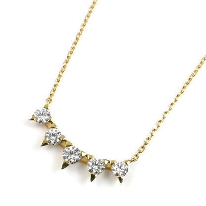 TASAKI タサキ K18YG イエローゴールド チャッティー プラント ネックレス ダイヤモンド0.34ct 2.6g ～44cm レディース【中古】