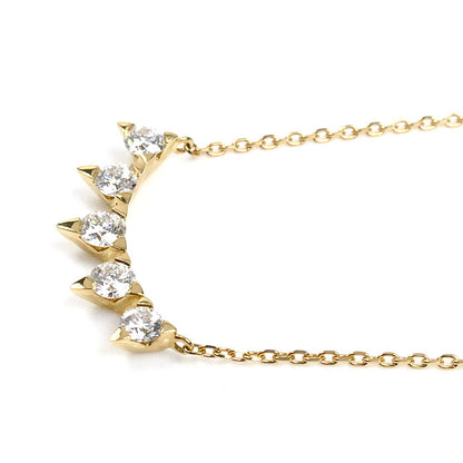 TASAKI タサキ K18YG イエローゴールド チャッティー プラント ネックレス ダイヤモンド0.34ct 2.6g ～44cm レディース【中古】