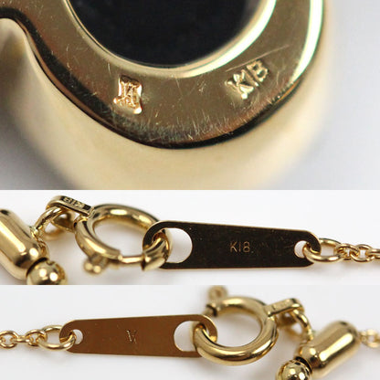 Vendome Aoyama ヴァンドーム青山 K18YG イエローゴールド ブラックカルセドニー ネックレス AGVN653250OC ダイヤモンド 4.5g ～50cm フリーチェーン レディース【中古】【美品】