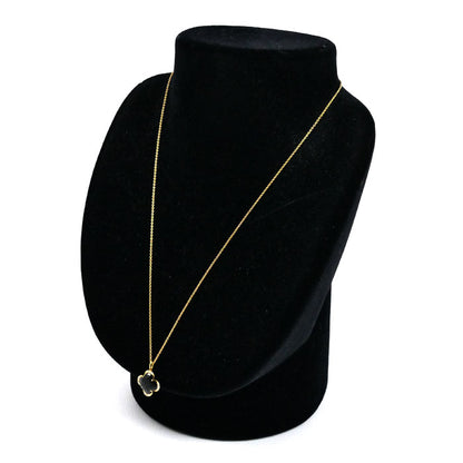 Vendome Aoyama ヴァンドーム青山 K18YG イエローゴールド ブラックカルセドニー ネックレス AGVN653250OC ダイヤモンド 4.5g ～50cm フリーチェーン レディース【中古】【美品】