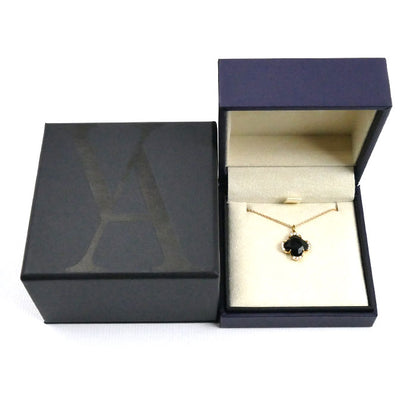 Vendome Aoyama ヴァンドーム青山 K18YG イエローゴールド ブラックカルセドニー ネックレス AGVN653250OC ダイヤモンド 4.5g ～50cm フリーチェーン レディース【中古】【美品】