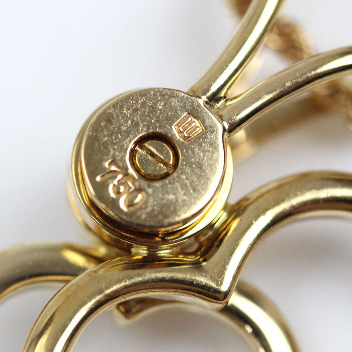 WALTHAM ウォルサム K18YG イエローゴールド スウィング ネックレス サファイア ダイヤモンド 11.1g 40cm レディース【中古】