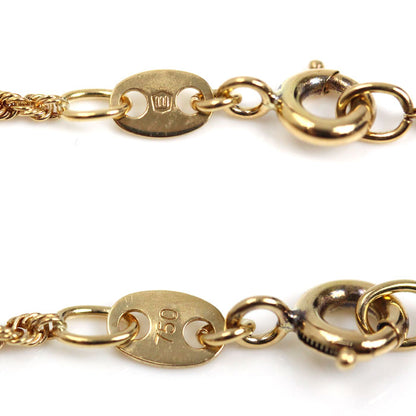 WALTHAM ウォルサム K18YG イエローゴールド スウィング ネックレス サファイア ダイヤモンド 11.1g 40cm レディース【中古】