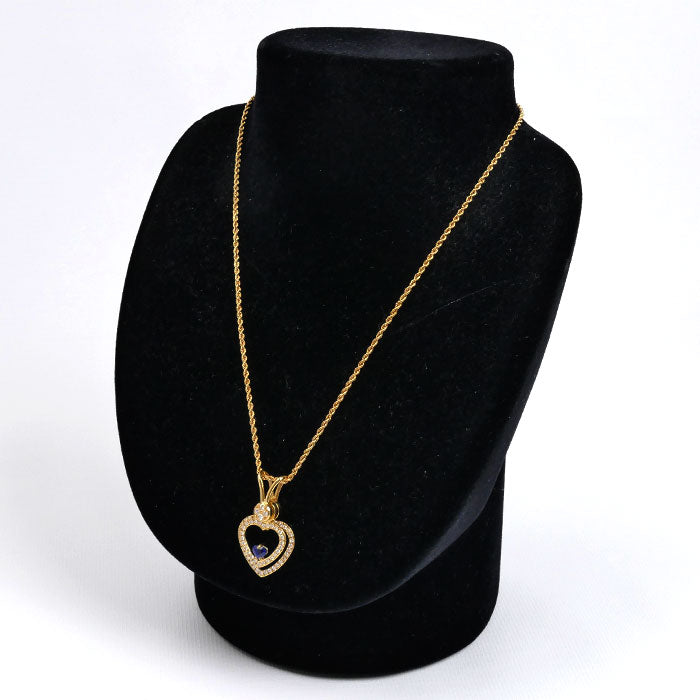WALTHAM ウォルサム K18YG イエローゴールド スウィング ネックレス サファイア ダイヤモンド 11.1g 40cm レディース【中古】