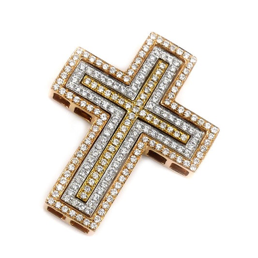 K18YG/PG/WG クロス ペンダントトップ ダイヤモンド1.00ct 10.3g 3個セット ユニセックス【中古】