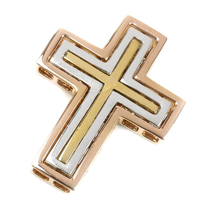 K18YG/PG/WG クロス ペンダントトップ ダイヤモンド1.00ct 10.3g 3個セット ユニセックス【中古】