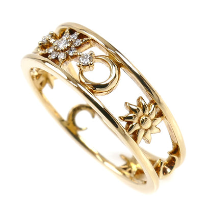 STAR JEWELRY スタージュエリー K18YG イエローゴールド MOON&SUN リング・指輪 2ZR1535 ダイヤモンド0.04ct 11.5号 3.2g レディース【中古】【美品】