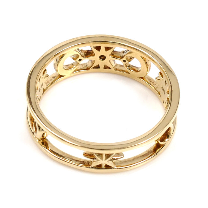 STAR JEWELRY スタージュエリー K18YG イエローゴールド MOON&SUN リング・指輪 2ZR1535 ダイヤモンド0.04ct 11.5号 3.2g レディース【中古】【美品】