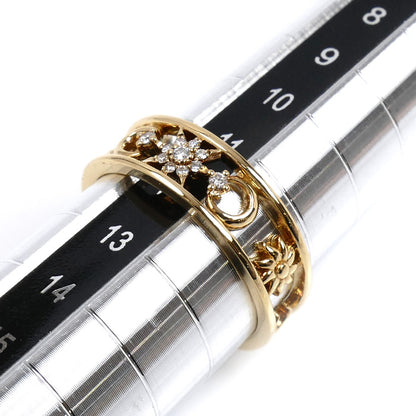 STAR JEWELRY スタージュエリー K18YG イエローゴールド MOON&SUN リング・指輪 2ZR1535 ダイヤモンド0.04ct 11.5号 3.2g レディース【中古】【美品】