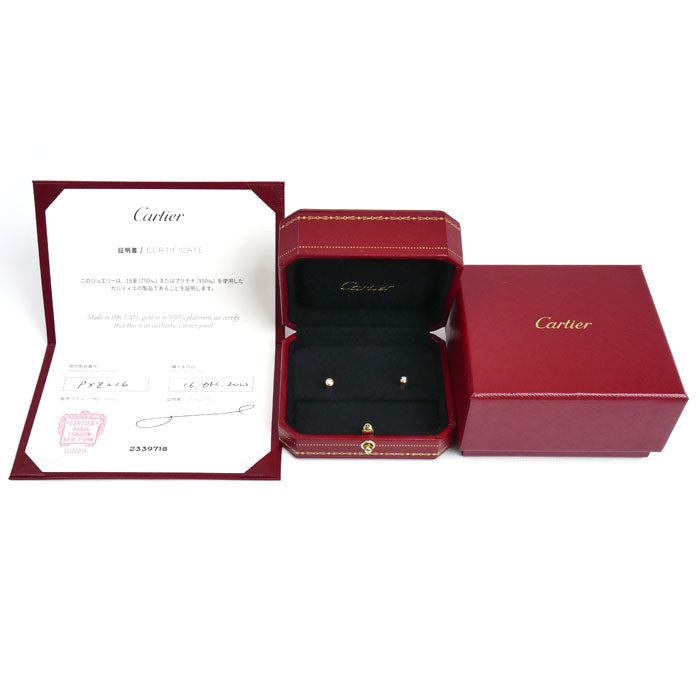 CARTIER カルティエ K18PG ピンクゴールド ダムール XS ピアス B8301214 ダイヤモンド 1.1g レディース【中古】【美品】