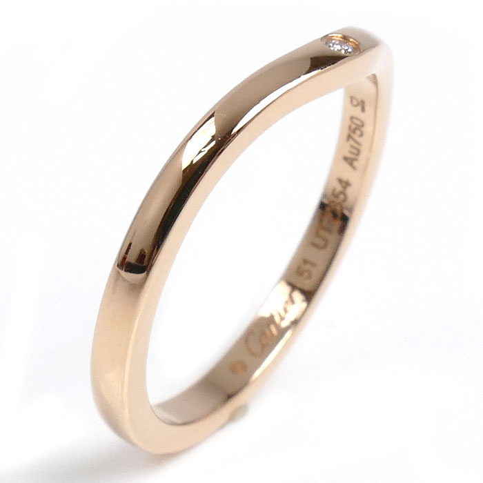 CARTIER カルティエ K18PG ピンクゴールド バレリーナ カーブ ウェディング 3P ダイヤ リング・指輪 B4098651 ダイヤモンド 11号 51 2.2g レディース【中古】【美品】
