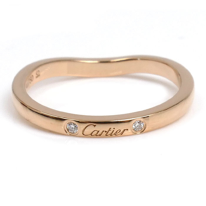 CARTIER カルティエ K18PG ピンクゴールド バレリーナ カーブ ウェディング 3P ダイヤ リング・指輪 B4098651 ダイヤモンド 11号 51 2.2g レディース【中古】【美品】