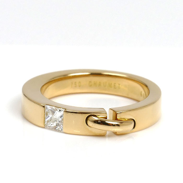 Chaumet ショーメ K18YG イエローゴールド リアン ドゥ ショーメ エヴィダンス 1P ダイヤ リング・指輪 ダイヤモンド 11.5号 7.5g プリンセスカット レディース【中古】