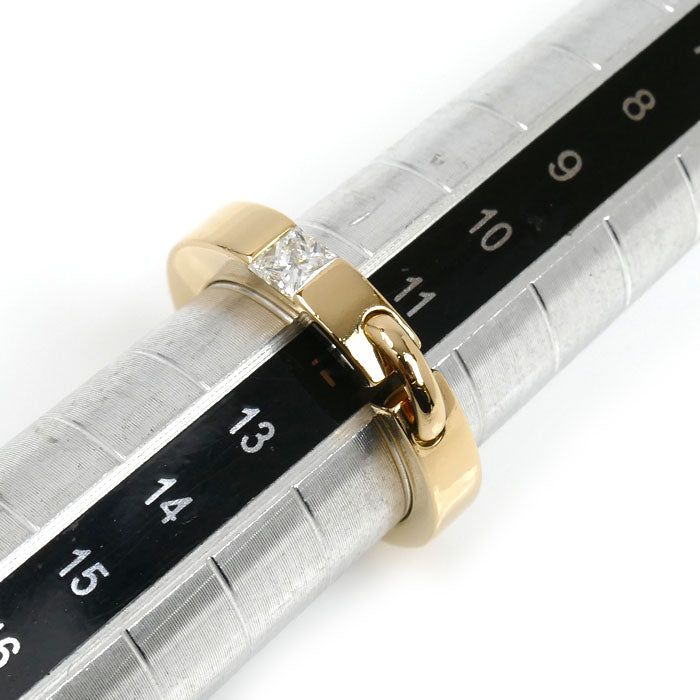 Chaumet ショーメ K18YG イエローゴールド リアン ドゥ ショーメ エヴィダンス 1P ダイヤ リング・指輪 ダイヤモンド 11.5号 7.5g プリンセスカット レディース【中古】