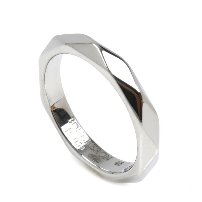 Boucheron ブシュロン Pt950プラチナ ファセット ミディアム リング・指輪 JAL00014 6号 46 4.1g レディース【中古】【美品】