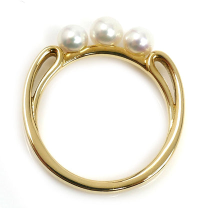 MIKIMOTO ミキモト K18YG イエローゴールド リング・指輪 PR-1476K アコヤパール約3.8/4.1mm 9号 2.7g レディース【中古】
