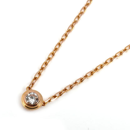 CARTIER カルティエ K18PG ピンクゴールド ダムール SM ダイヤ ネックレス B7215700 ダイヤモンド 2.8g 38/41cm レディース【中古】