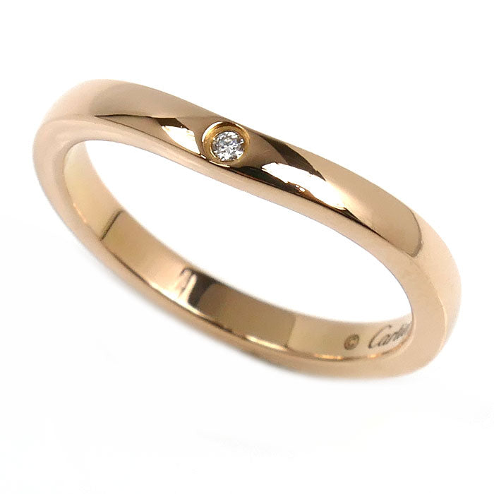 CARTIER カルティエ K18PG ピンクゴールド バレリーナ カーブ ウェディング 3P ダイヤ リング・指輪 B4098645 ダイヤモンド 5号 45 2.2g レディース【中古】【美品】