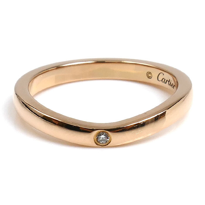 CARTIER カルティエ K18PG ピンクゴールド バレリーナ カーブ ウェディング 3P ダイヤ リング・指輪 B4098645 ダイヤモンド 5号 45 2.2g レディース【中古】【美品】