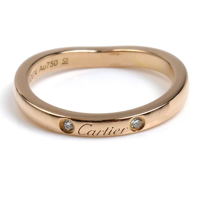 CARTIER カルティエ K18PG ピンクゴールド バレリーナ カーブ ウェディング 3P ダイヤ リング・指輪 B4098645 ダイヤモンド 5号 45 2.2g レディース【中古】【美品】