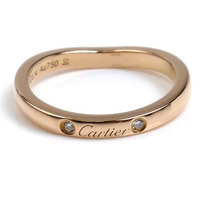 CARTIER カルティエ K18PG ピンクゴールド バレリーナ カーブ ウェディング 3P ダイヤ リング・指輪 B4098645 ダイヤモンド 5号 45 2.2g レディース【中古】【美品】