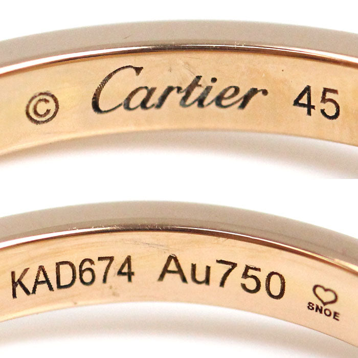 CARTIER カルティエ K18PG ピンクゴールド バレリーナ カーブ ウェディング 3P ダイヤ リング・指輪 B4098645 ダイヤモンド 5号 45 2.2g レディース【中古】【美品】