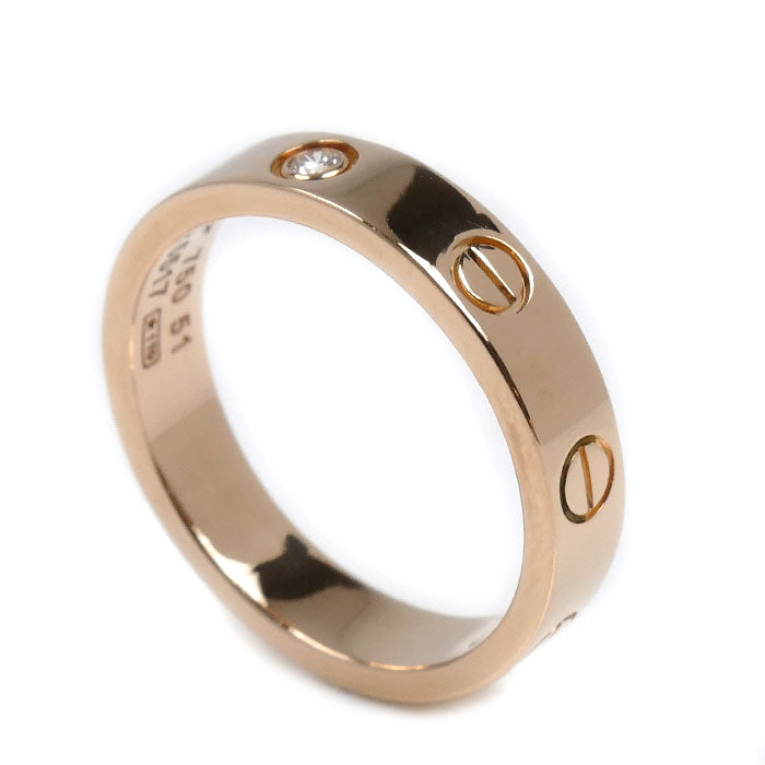 CARTIER カルティエ K18PG ピンクゴールド ミニラブ 1P ダイヤ リング・指輪 B4050751 ダイヤモンド 11号 51 4.5g レディース【中古】【美品】
