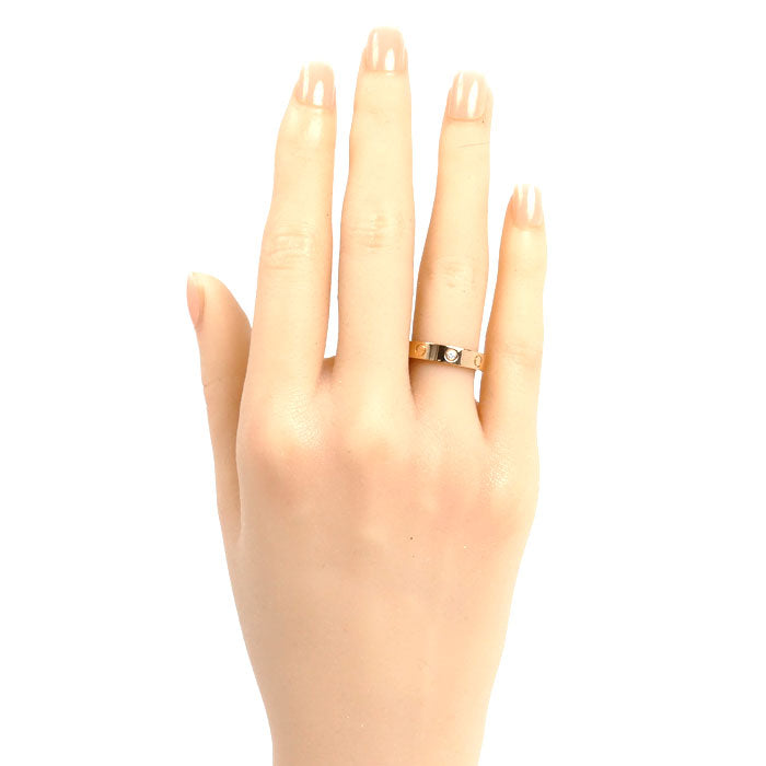 CARTIER カルティエ K18PG ピンクゴールド ミニラブ 1P ダイヤ リング・指輪 B4050751 ダイヤモンド 11号 51 4.5g レディース【中古】【美品】