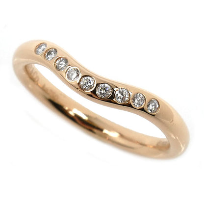 TIFFANY&Co. ティファニー K18PG ピンクゴールド カーブドバンド 9P ダイヤ リング・指輪 ダイヤモンド 6.5号 2.5g レディース【中古】【美品】