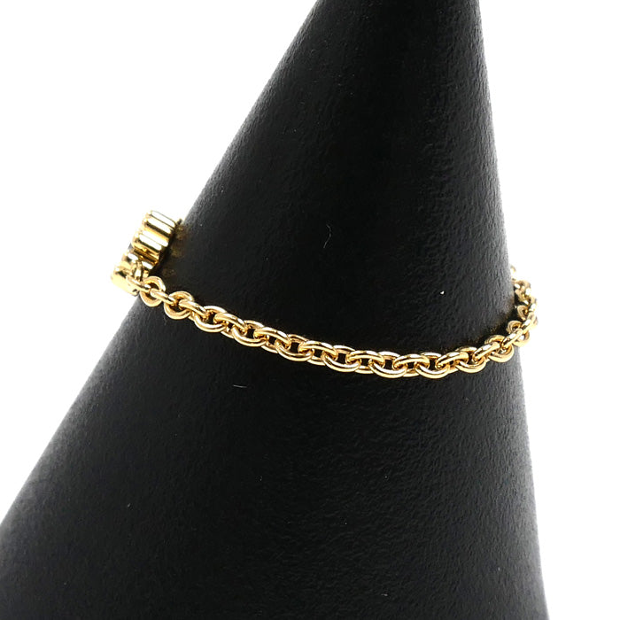 Dior ディオール K18YG イエローゴールド ミミローズ ダイヤ チェーンリング リング・指輪 JMRO95001 ダイヤモンド 11号 52 0.5g レディース【中古】【美品】