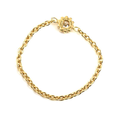 Dior ディオール K18YG イエローゴールド ミミローズ ダイヤ チェーンリング リング・指輪 JMRO95001 ダイヤモンド 11号 52 0.5g レディース【中古】【美品】