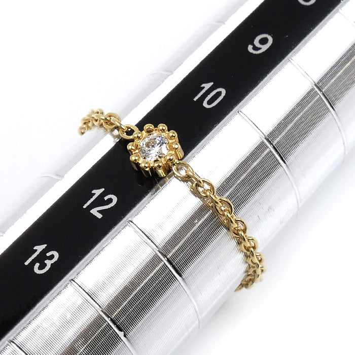 Dior ディオール K18YG イエローゴールド ミミローズ ダイヤ チェーンリング リング・指輪 JMRO95001 ダイヤモンド 11号 52 0.5g レディース【中古】【美品】