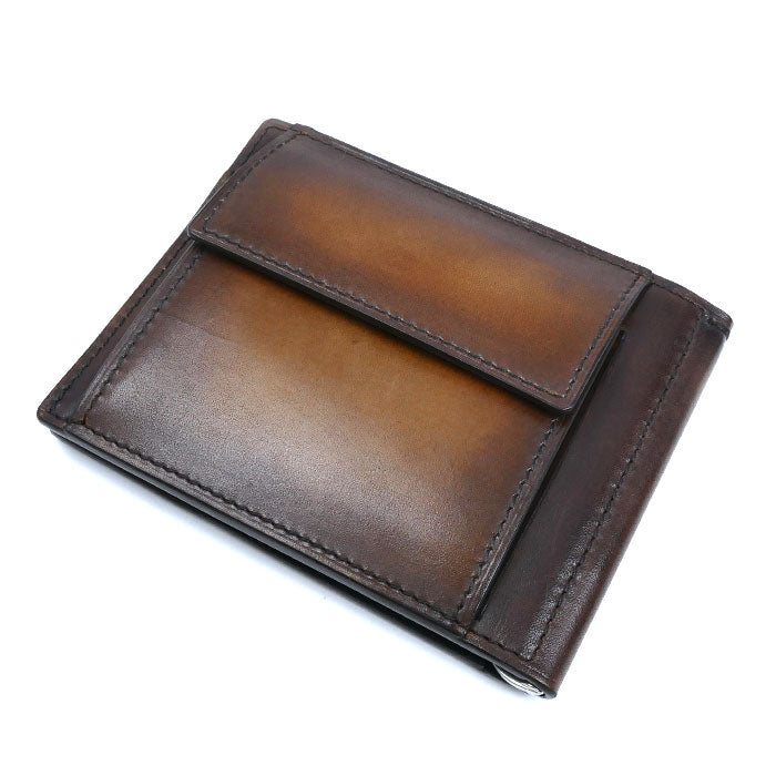 Berluti ベルルッティ フィギュア コイン フラップ コンパクトウォレット 二つ折り財布 ブラウン メンズ【中古】【美品】