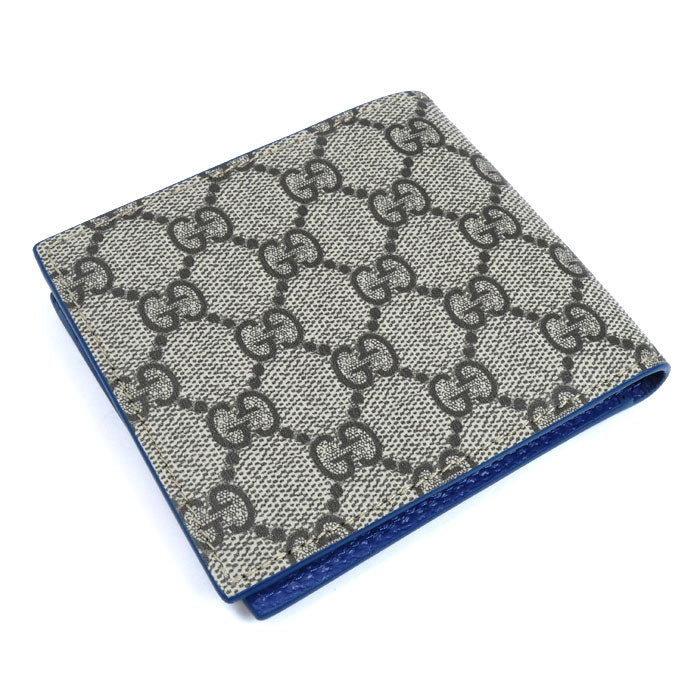 GUCCI グッチ GG コインウォレット ブルー インテリア 二つ折り財布 ベージュ 768244 FACQC 9751 メンズ【中古】【美品】
