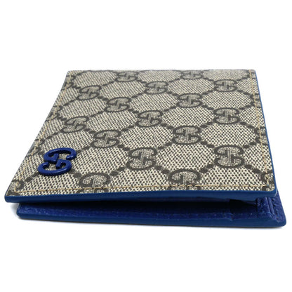 GUCCI グッチ GG コインウォレット ブルー インテリア 二つ折り財布 ベージュ 768244 FACQC 9751 メンズ【中古】【美品】