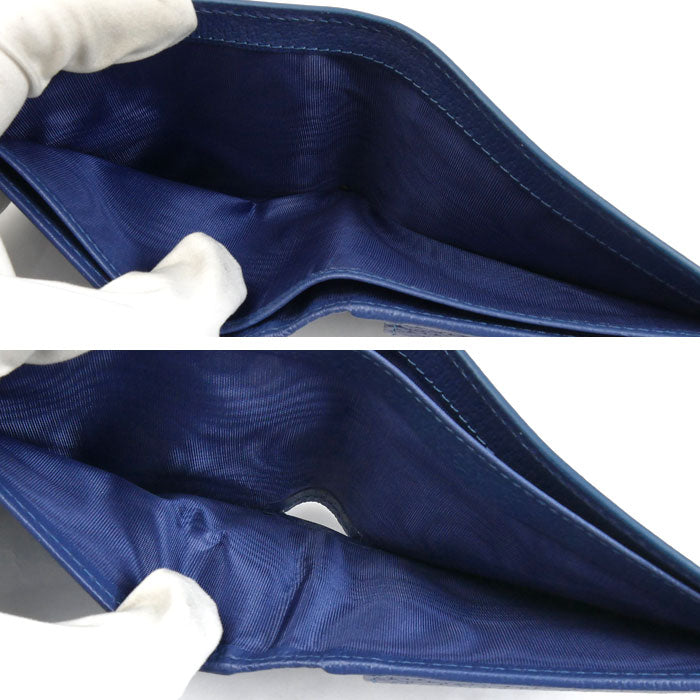 GUCCI グッチ GG コインウォレット ブルー インテリア 二つ折り財布 ベージュ 768244 FACQC 9751 メンズ【中古】【美品】