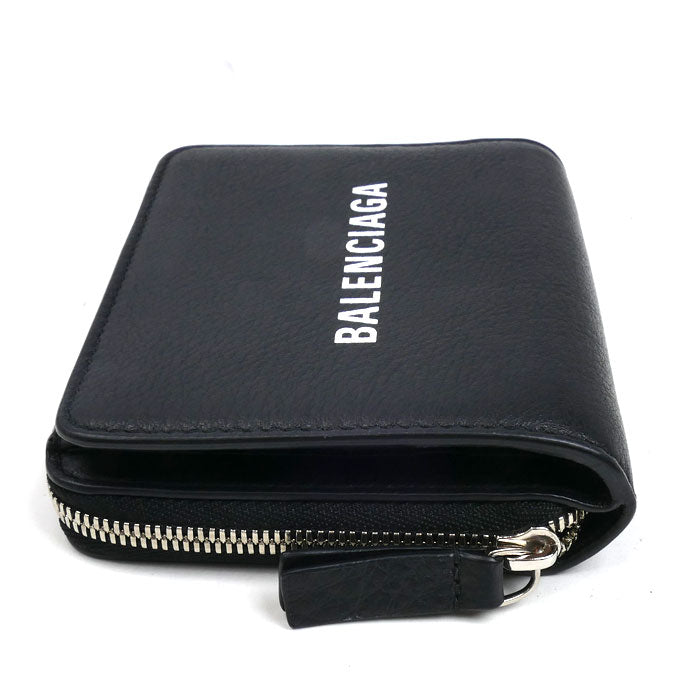 BALENCIAGA バレンシアガ エブリデイ コンパクトウォレット 二つ折り財布 ブラック 551933 DLQ4N 1000 レディース【中古】